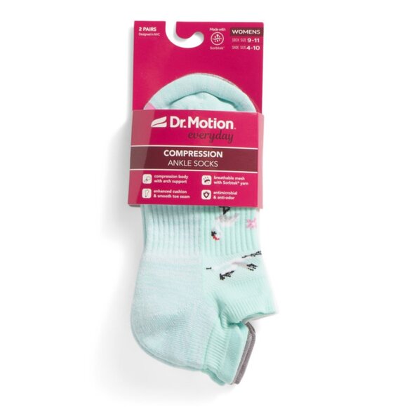 Dr. Motion womens 2pk Compression Low Cut Socks - Picture 1 of 4